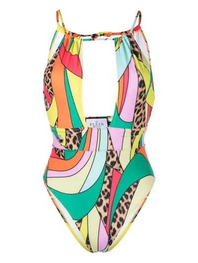 Philipp Plein Monokini Mit Print In Green