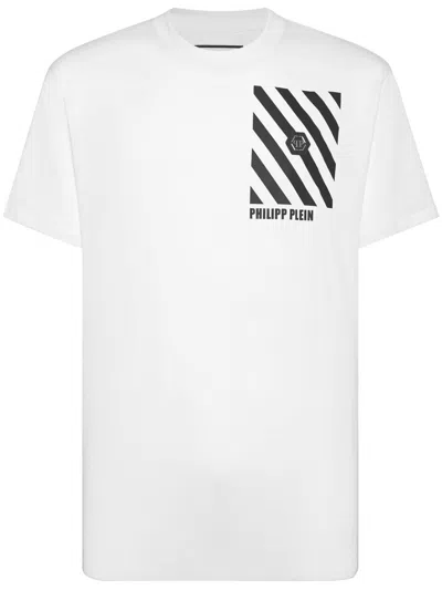 Philipp Plein Rainbow Stripes T-shirt In White