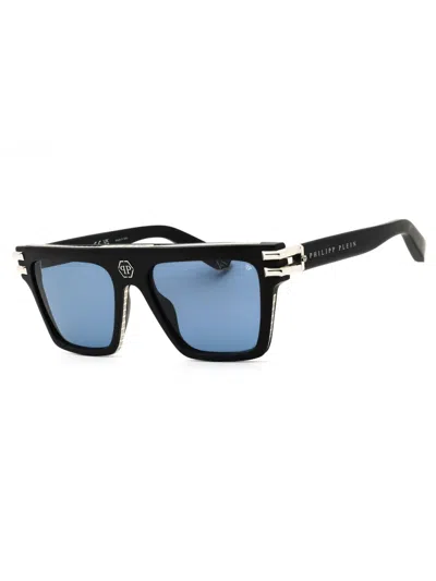 Philipp Plein Rectangular Acetate Sunglasses In Black
