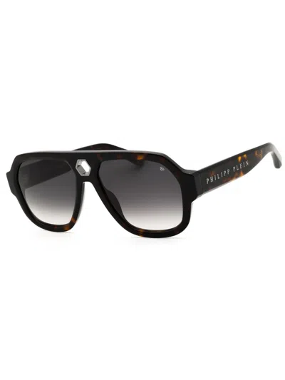 Philipp Plein Rectangular Acetate Unisex Sunglasses In Brown