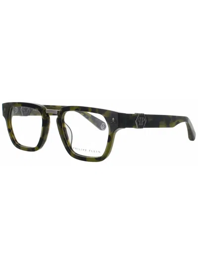 Philipp Plein Rectangular Eyeglasses With Clear Lens - Eye Size 51 In Purple