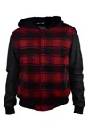 Philipp Plein Red And Black Check Pattern Bomber Jacket In Multi