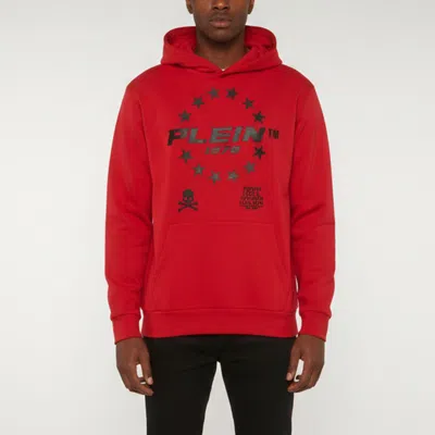 Pre-owned Philipp Plein Red Printed Jersey Long Sleeve Hoodie Xl