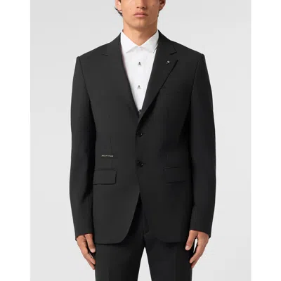 Philipp Plein Regular Fit Blazer Rever 2 Bottoni Men In Black