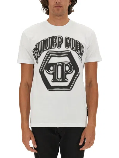Philipp Plein Regular Fit Logo Print T-shirt In White