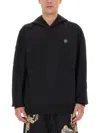 Philipp Plein Graphic Print Hooded Oversize Sweater In Black