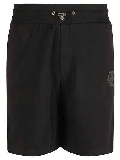 Philipp Plein Relaxed-fit Black Shorts With Adjustable Waistband
