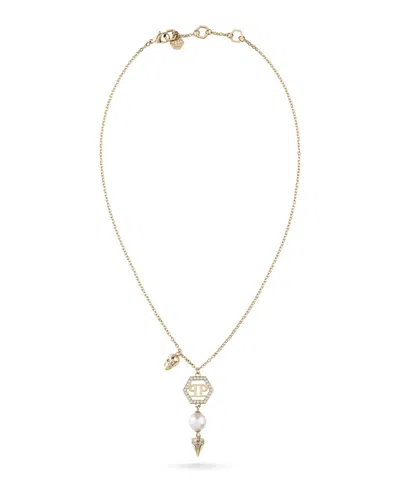 Philipp Plein Rhapsody Crystal Cable Chain Necklace Woman Necklace Gold Size Onesize Stainless Steel