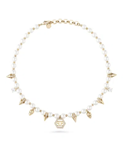 Philipp Plein Rhapsody Crystal Necklace In Gold