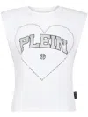 Philipp Plein Rhinestone-embellished Cotton Tank Top In White