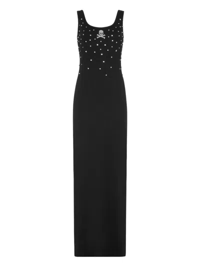 Philipp Plein Rhinestone-embellished Dress In Black