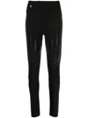 Philipp Plein Rhinestone-embellished High-waisted Leggings In Black