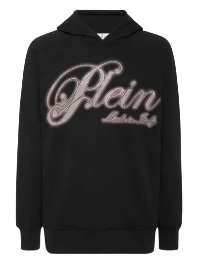 Philipp Plein Rhinestone-embellished Hoodie In Black