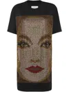 Philipp Plein Rhinestone-embellished Jersey Dress In Black