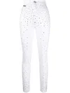 Philipp Plein Skinny-jeans Mit Strass In White