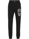 Philipp Plein Rhinestone-embellished Skull Joggers In Black