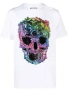 Philipp Plein T-shirt Mit Strassverziertem Totenkopf In White