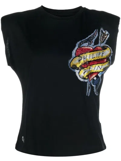 Philipp Plein Top Mit Strass In Black