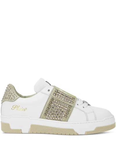 Philipp Plein Rhinestone-embellished Sneakers In Neutral
