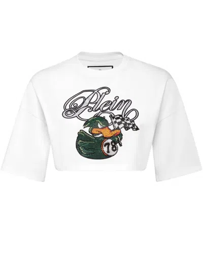 Philipp Plein Rhinestone-embellished T-shirt In White