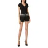 Philipp Plein Rhinestone Fringes Hot Denim Hot Pants