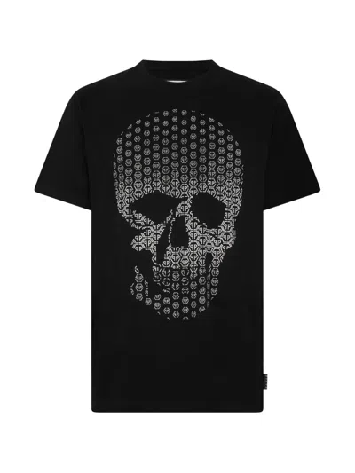 Philipp Plein Rhinestone-skull T-shirt In Black