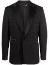 Philipp Plein Rhinestone Star Blazer In Black