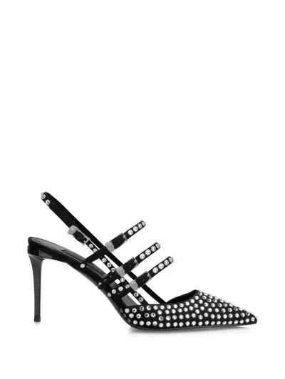 Philipp Plein Rhinestone-upper Heeled Pumps In Black