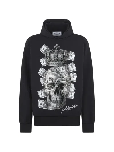 Philipp Plein Rhinestone-embellished Hoodie In Black