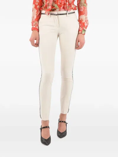 Philipp Plein Rhinestone-embellished Trousers In White