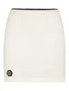 Philipp Plein Ribbed Cotton Skirt In White