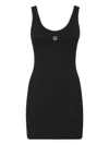 Philipp Plein Ribbed Dress In Schwarz