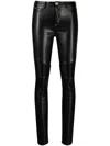 Philipp Plein Ribbed-knee High-waist Leggings In Black