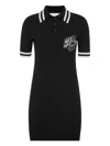Philipp Plein Ribbed Polo Mini Dress In Black