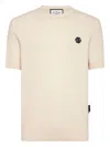 Philipp Plein Ribbed Short-sleeve Sweater In Neutral