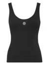 Philipp Plein Ribbed Tank Top In Black
