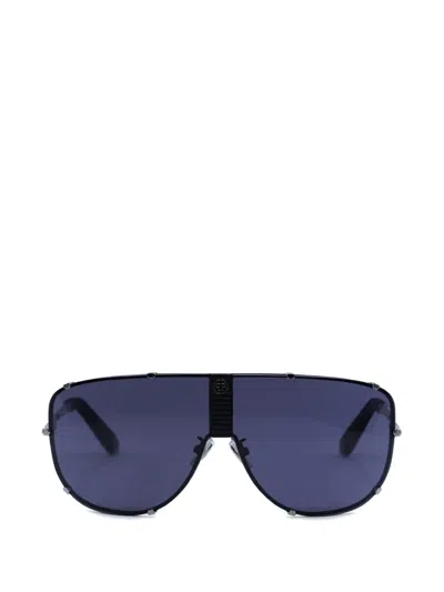 Philipp Plein Rimless Pilot Sunglasses In Black