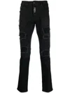 Philipp Plein Slim-fit-jeans Im Distressed-look In Black
