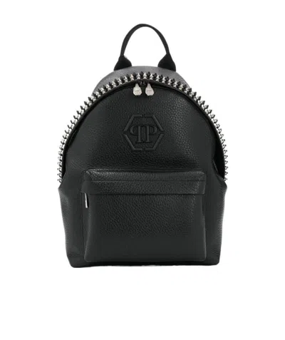 Philipp Plein Rivet Logo Backpack In Black