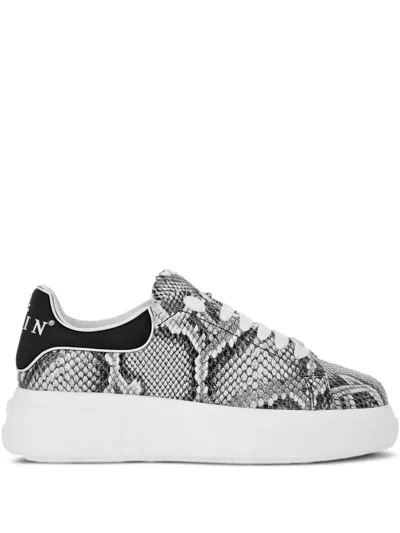 Philipp Plein Roccia Python-print Low-top Sneakers In White