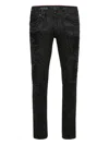 Philipp Plein Rock Star Fit Panel-inserted Studded Jeans In Black