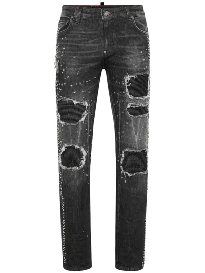 Philipp Plein Rock Star Jeans In Grey
