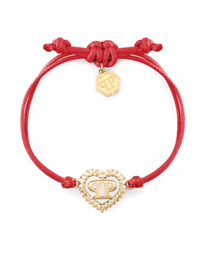 Philipp Plein Rocked Hearts Bracelet In Gold