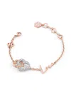 Philipp Plein Rocked Hearts Bracelet In Pink