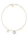 Philipp Plein Rocked Hearts Necklace In Gold
