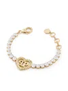 Philipp Plein Rocked Hearts Tennis Bracelet In Gold