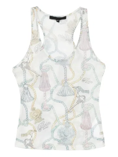 Philipp Plein Rope-print Tank Top In White