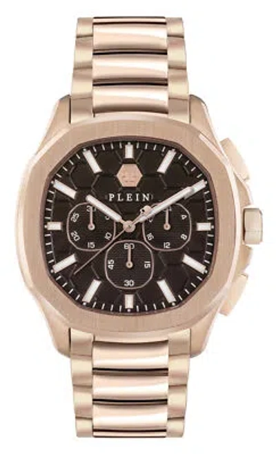Pre-owned Philipp Plein Rose Gold Mens Chronograph Watch $keleton $pectre Pwsaa0623