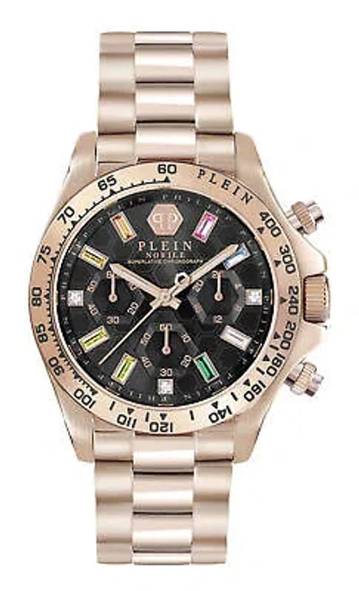 Pre-owned Philipp Plein Rose Gold Womens Chronograph Watch Nobile Lady Pwsba0423
