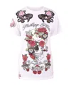 Philipp Plein Rose Printed T-shirt In White